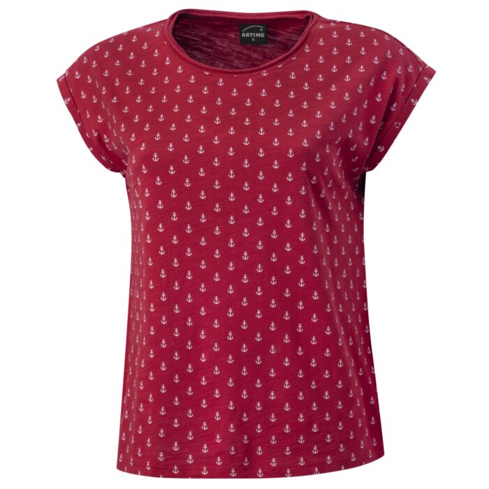 T-Shirt aus Baumwolle mit Anker-Print für Damen T-Shirt aus Baumwolle mit Anker-Print für Damen von Artime
