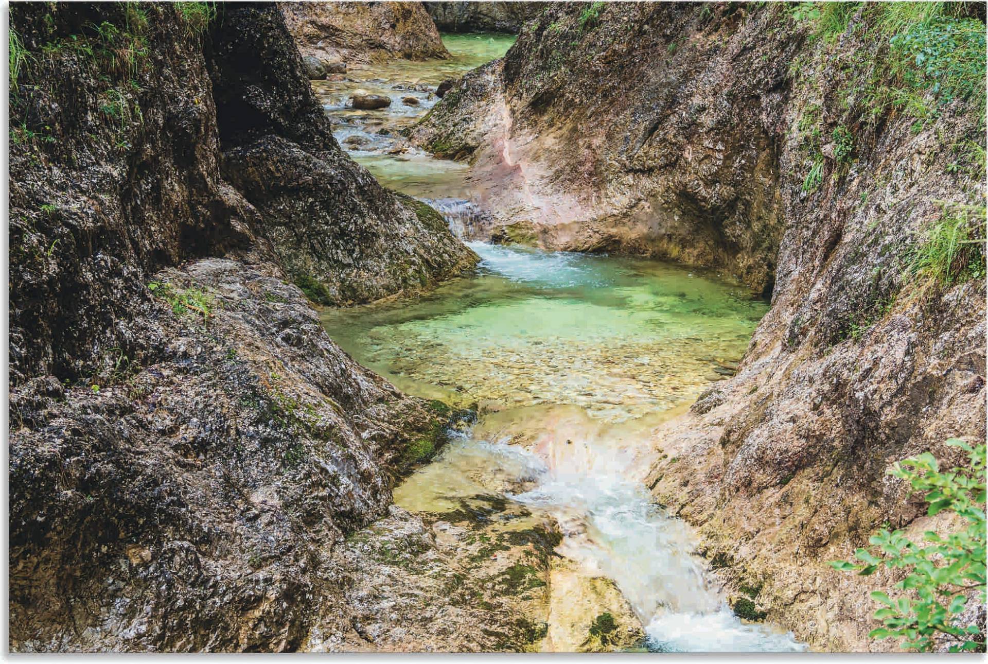 Artland Alu-Dibond-Druck »Almbachklamm im Berchtesgadener Land«, Gewässer, (1 St.), für Innen- und Aussenbereich geeignet, Outdoorbild von Artland