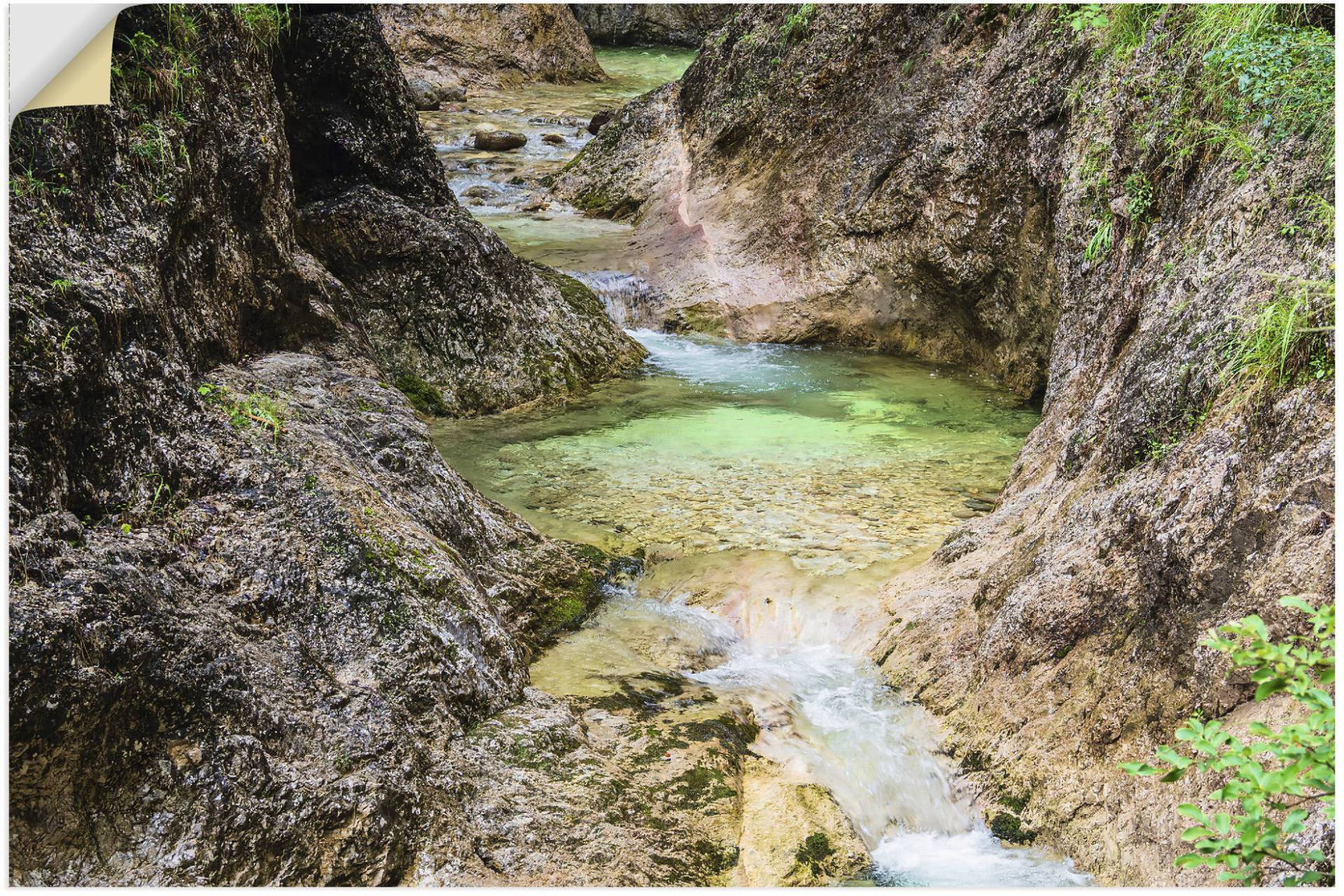 Artland Alu-Dibond-Druck »Almbachklamm im Berchtesgadener Land«, Gewässer, (1 St.), für Innen- und Aussenbereich geeignet, Outdoorbild von Artland