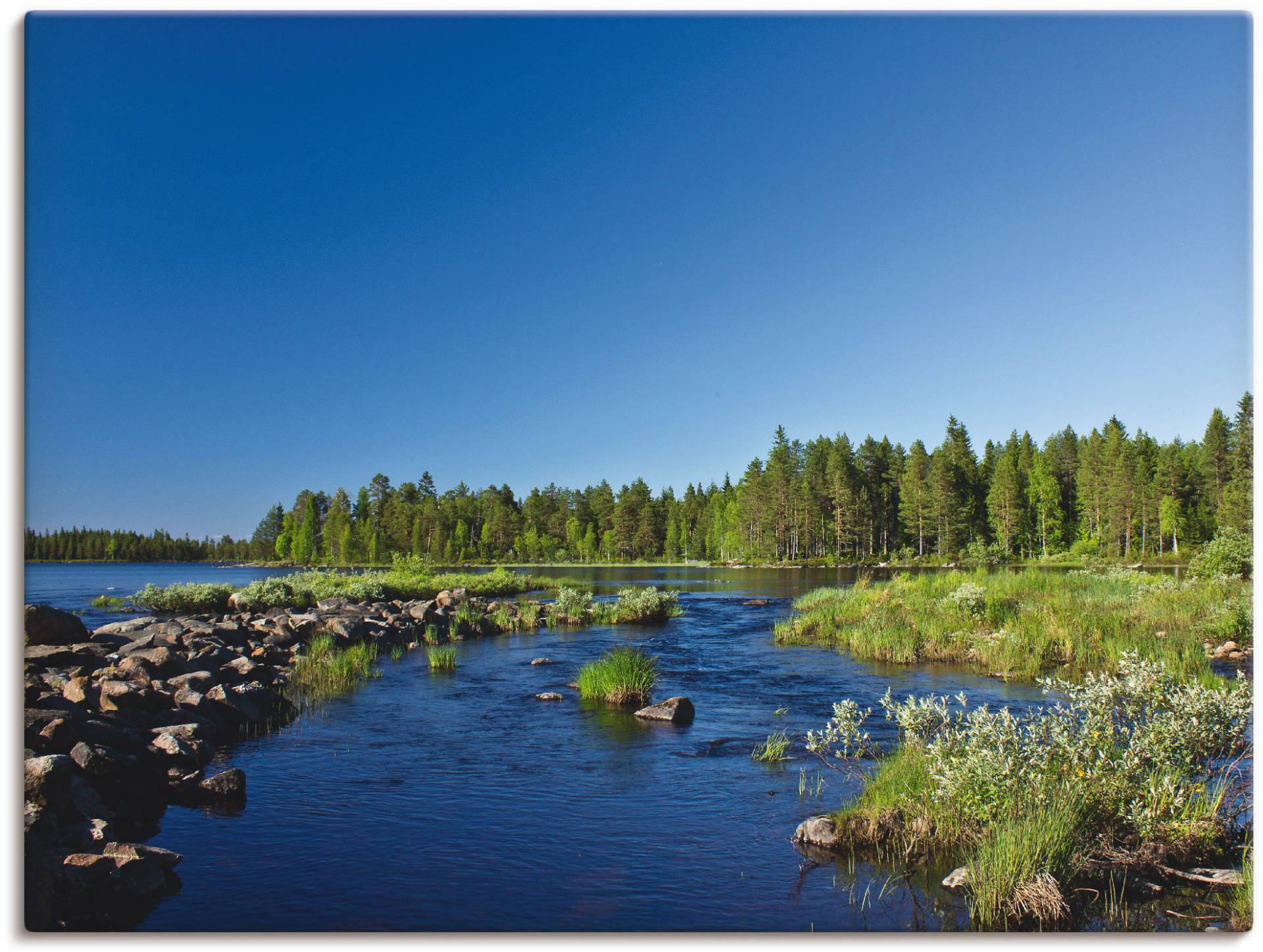 Artland Alu-Dibond-Druck »Am Fluss in Finnland«, Gewässer, (1 St.), für Innen- und Aussenbereich geeignet, Outdoorbild von Artland