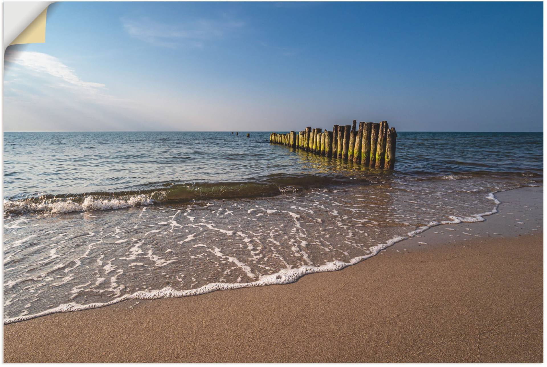 Artland Alu-Dibond-Druck »Buhnen an Küste Ostsee bei Graal«, Strandbilder, (1 St.), für Innen- und Aussenbereich geeignet, Outdoorbild von Artland