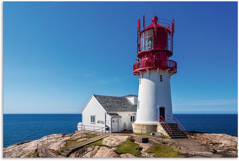 Artland Alu-Dibond-Druck »Der Leuchtturm Lindesnes Fyr in Norwegen«, Gebäude, (1 St.), für Innen- und Aussenbereich geeignet, Outdoorbild von Artland