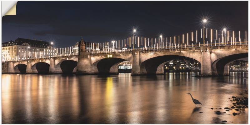 Artland Alu-Dibond-Druck »Die Mittlere Rheinbrücke«, Brücken, (1 St.), für Innen- und Aussenbereich geeignet, Outdoorbild von Artland