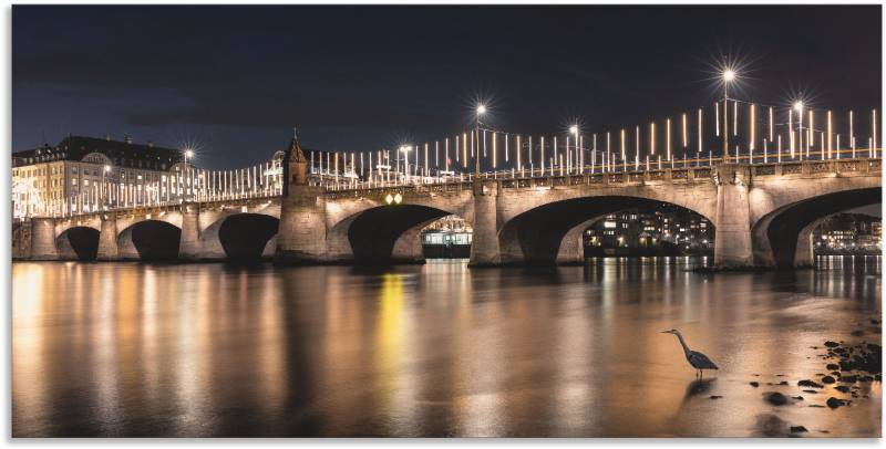 Artland Alu-Dibond-Druck »Die Mittlere Rheinbrücke«, Brücken, (1 St.), für Innen- und Aussenbereich geeignet, Outdoorbild von Artland