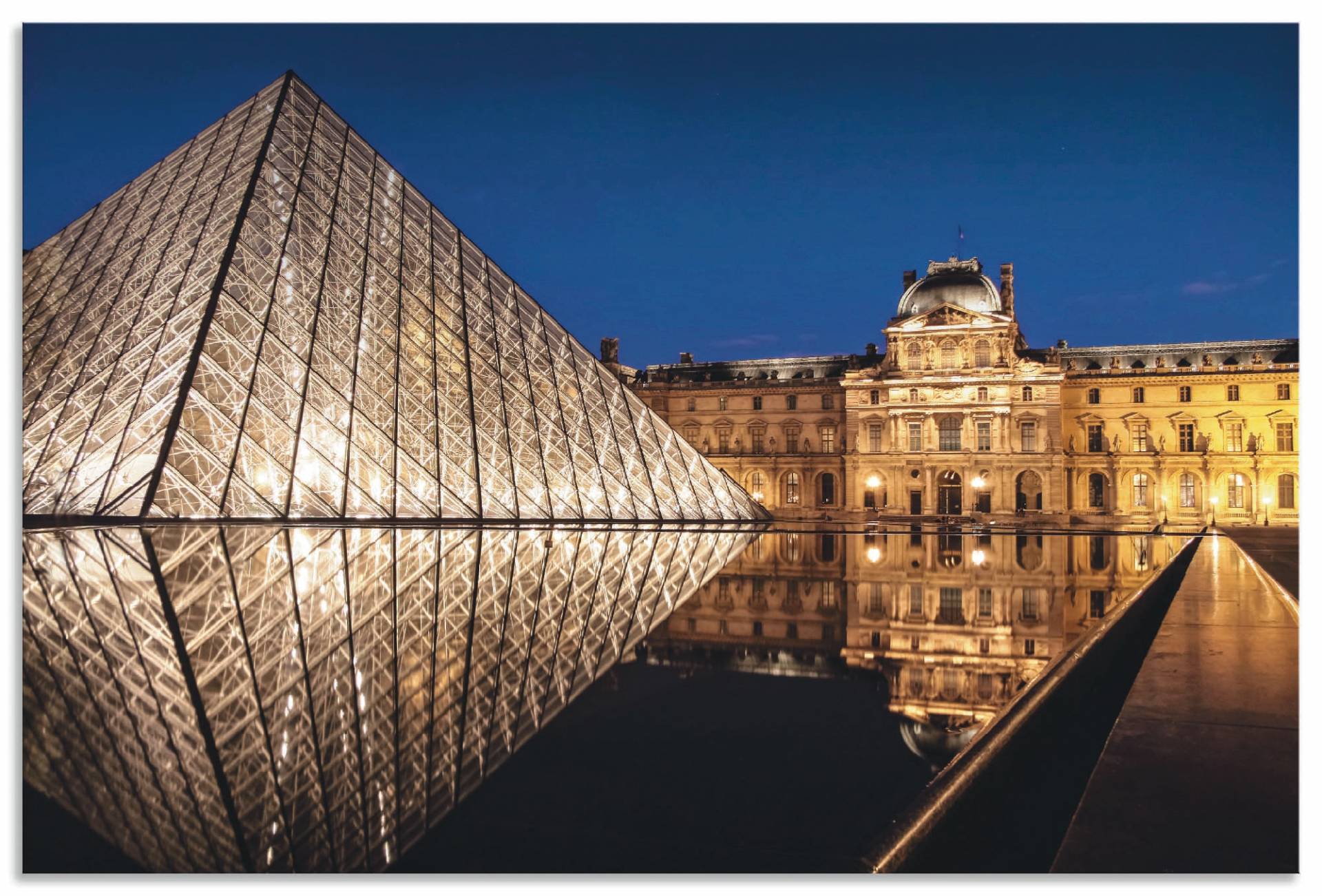 Artland Alu-Dibond-Druck »Glaspyramide Musée du Louvre, Paris«, Gebäude, (1 St.), für Innen- und Aussenbereich geeignet, Outdoorbild von Artland