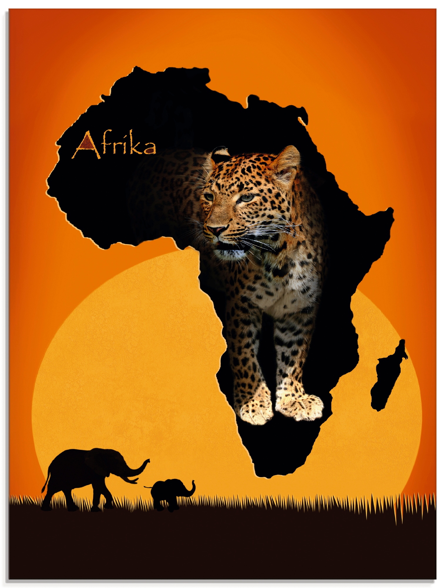 Artland Glasbild »Afrika der schwarze Kontinent«, Wildtiere, (1 St.), in verschiedenen Grössen von Artland