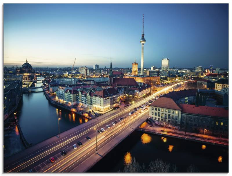 Artland Glasbild »Berlin Cityscape am Abend«, Deutschland, (1 St.), in verschiedenen Grössen von Artland