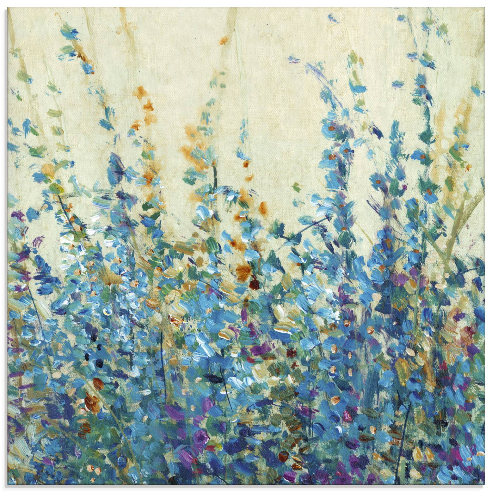 Artland Glasbild »Blautöne II«, Blumenwiese, (1 St.), in verschiedenen Grössen von Artland