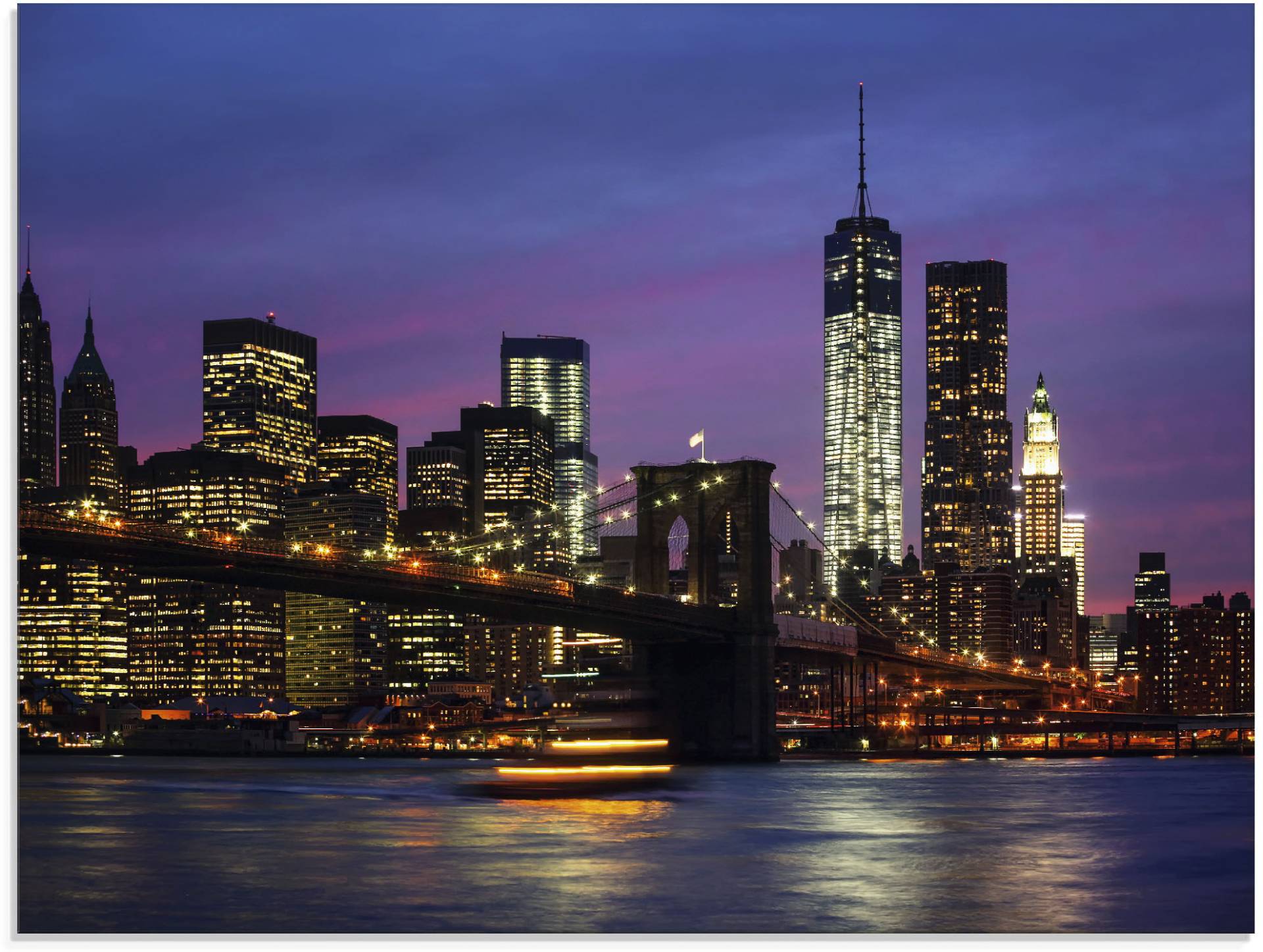 Artland Glasbild »Brooklyn Bridge«, Amerika, (1 St.), in verschiedenen Grössen von Artland