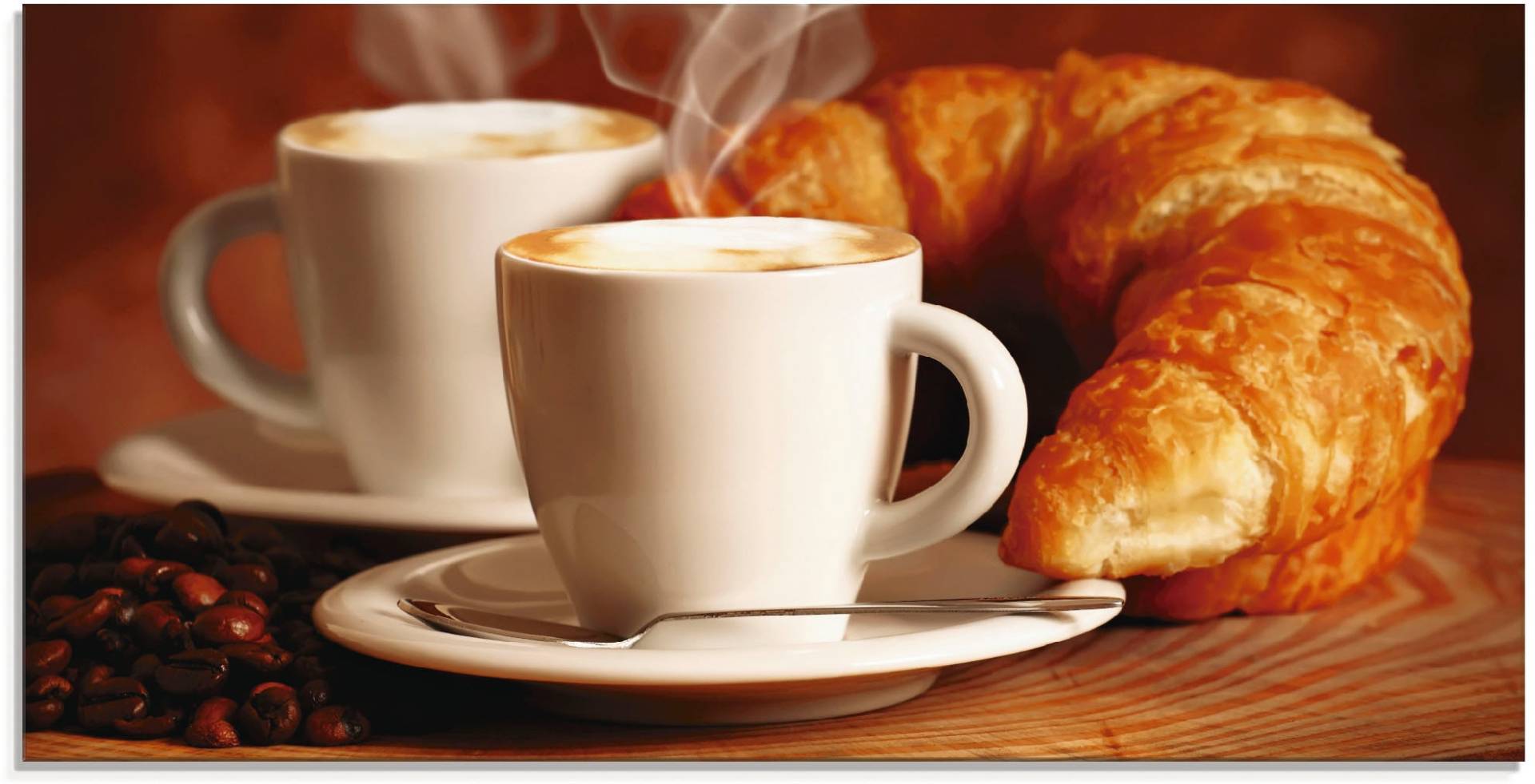 Artland Glasbild »Dampfender Cappuccino und Croissant«, Getränke, (1 St.), in verschiedenen Grössen Artland Glasbild »Dampfender Cappuccino und Croissant«, Getränke, (1 St.), in verschiedenen Grössen von Artland