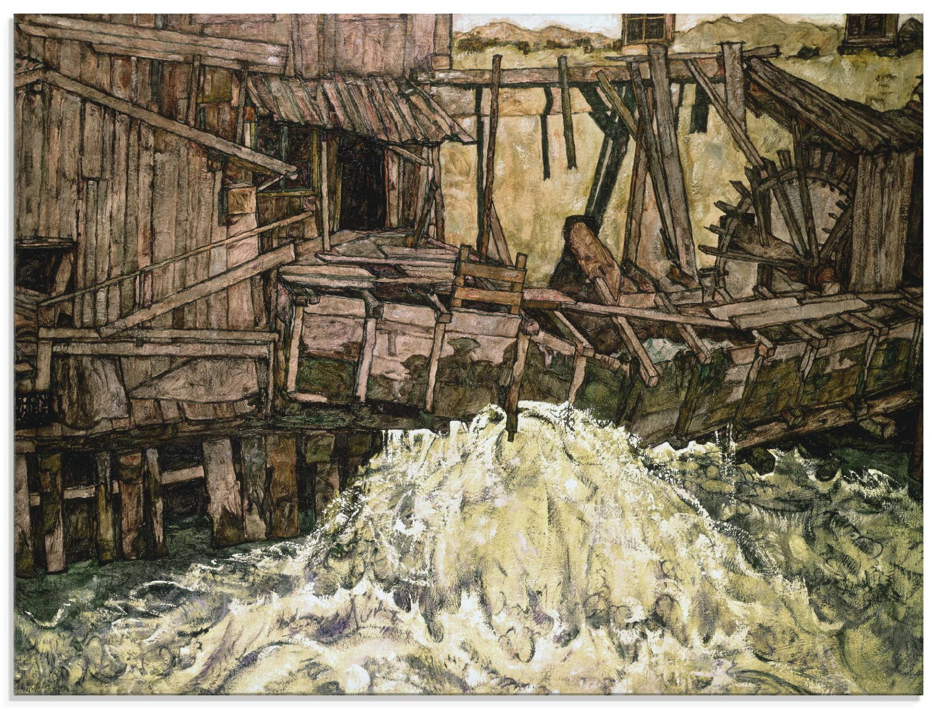 Artland Glasbild »Die Mühle. 1916«, Gebäude, (1 St.), in verschiedenen Grössen von Artland