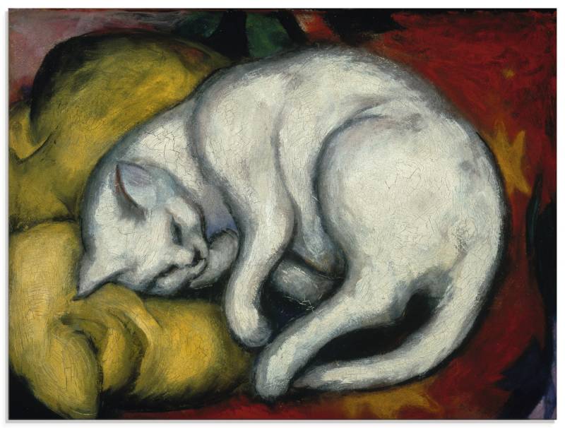 Artland Glasbild »Die weisse Katze. 1912«, Haustiere, (1 St.), in verschiedenen Grössen von Artland