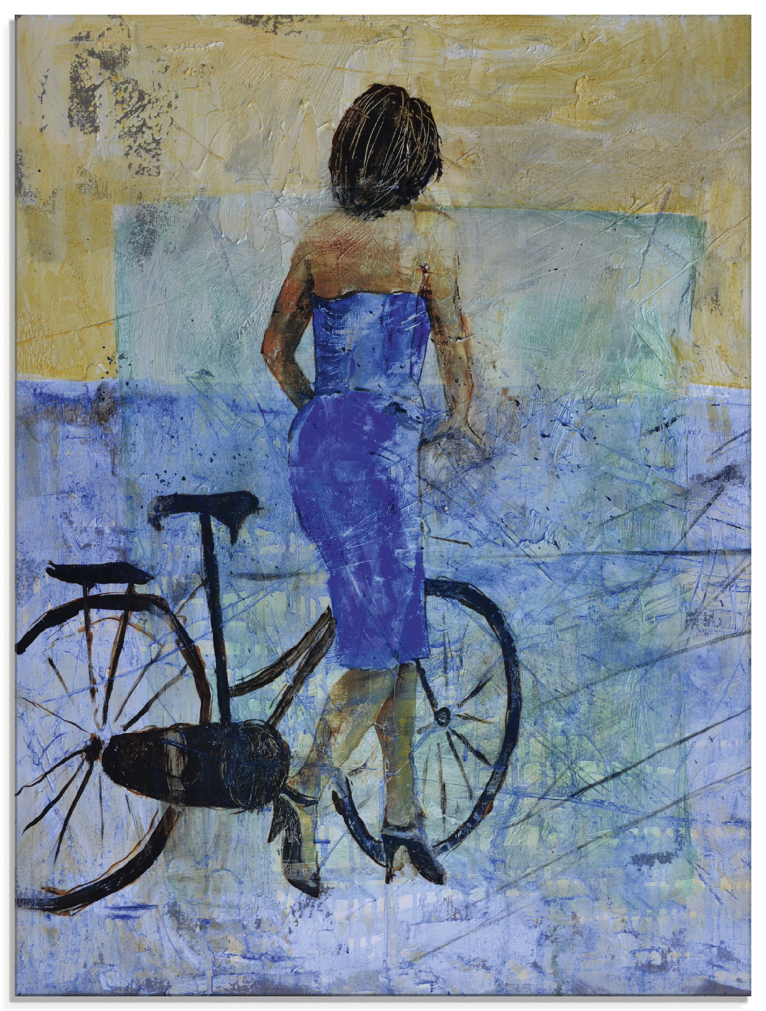 Artland Glasbild »Ein Mädchen mit einem Fahrrad«, Frau, (1 St.), in verschiedenen Grössen von Artland