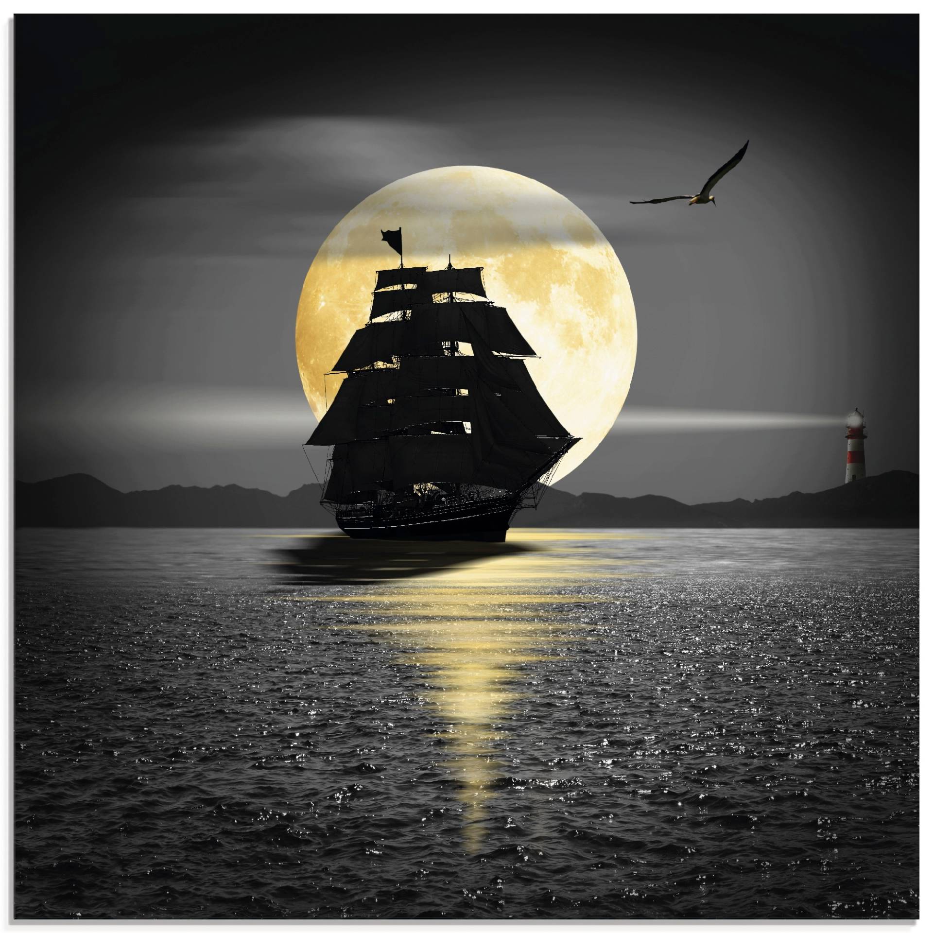 Artland Glasbild »Ein Schiff mit schwarzen Segeln«, Boote & Schiffe, (1 St.), in verschiedenen Grössen Artland Glasbild »Ein Schiff mit schwarzen Segeln«, Boote & Schiffe, (1 St.), in verschiedenen Grössen von Artland