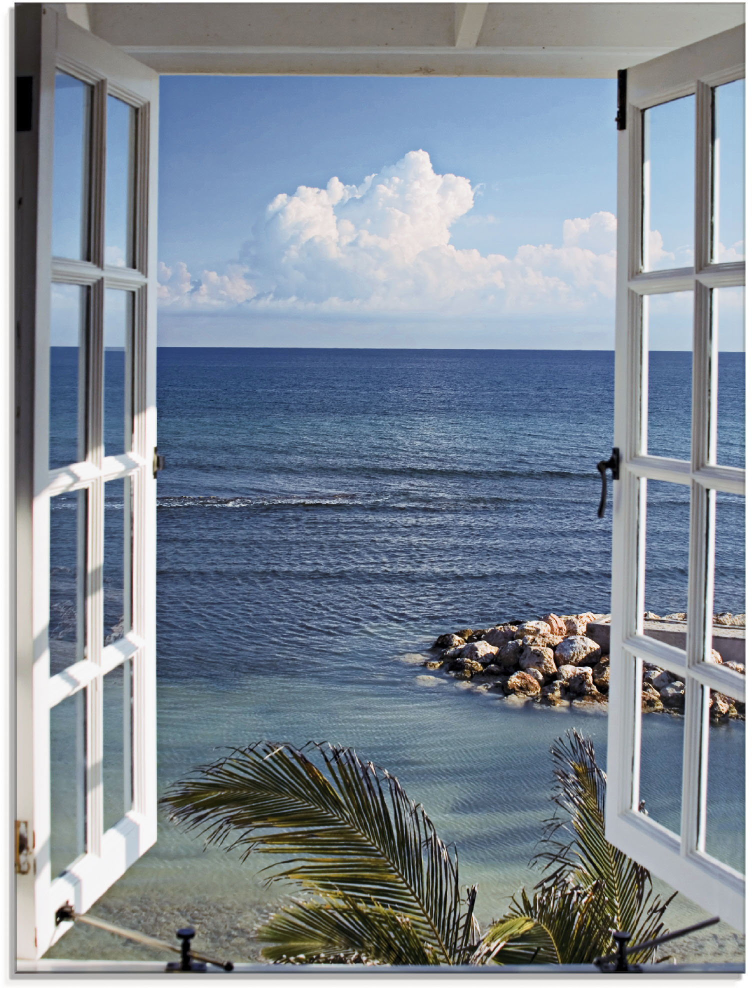 Artland Glasbild »Fenster zum Paradies«, Fensterblick, (1 St.), in verschiedenen Grössen von Artland