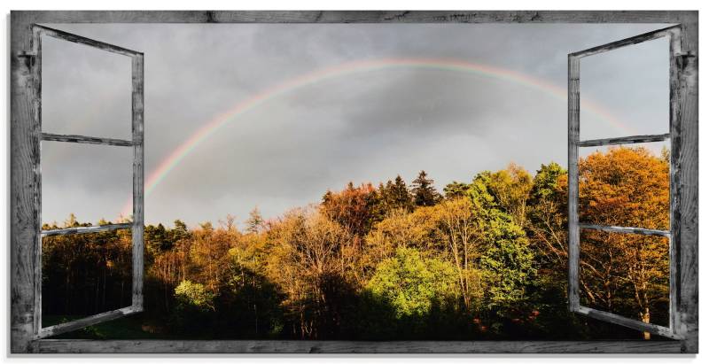 Artland Glasbild »Fensterblick - Regenbogen«, Fensterblick, (1 St.), in verschiedenen Grössen von Artland