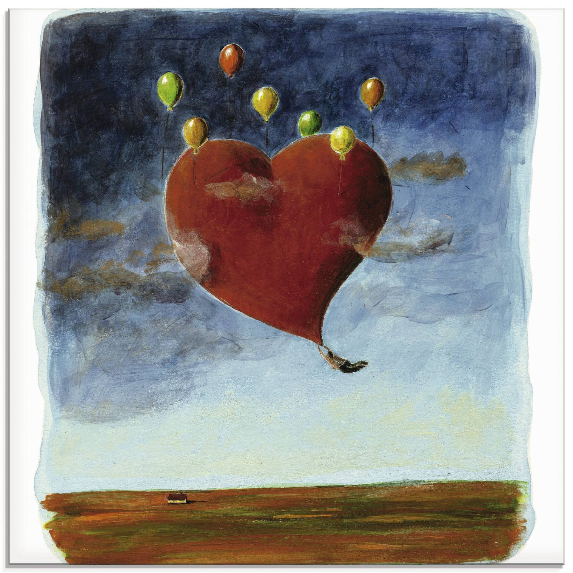 Artland Glasbild »Fliegendes Herz«, Herzen, (1 St.), in verschiedenen Grössen von Artland