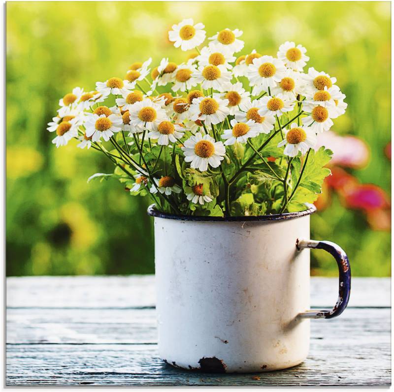 Artland Glasbild »Frühlingsgarten mit Echter Kamille«, Blumen, (1 St.), in verschiedenen Grössen von Artland