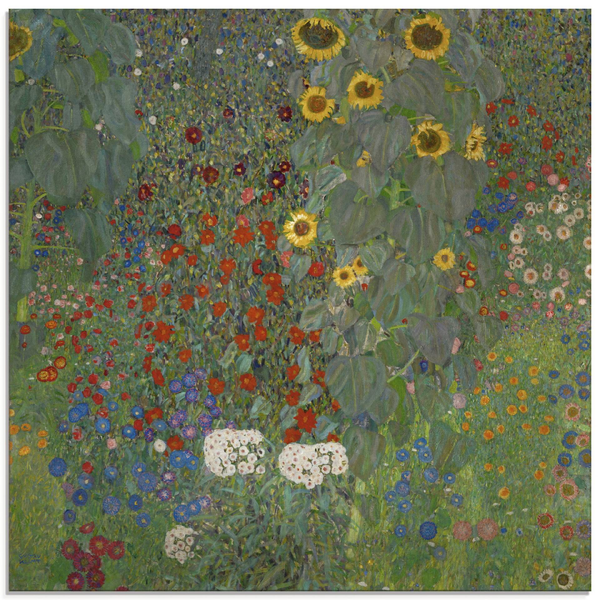 Artland Glasbild »Garten mit Sonnenblumen«, Blumenwiese, (1 St.), in verschiedenen Grössen von Artland