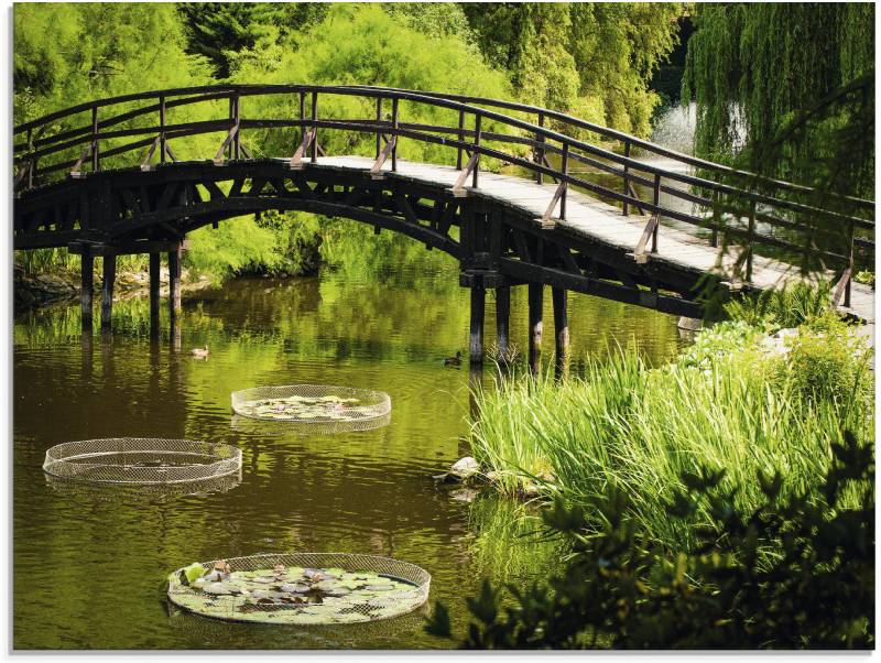 Artland Glasbild »Gartenbrücke«, Garten, (1 St.), in verschiedenen Grössen von Artland