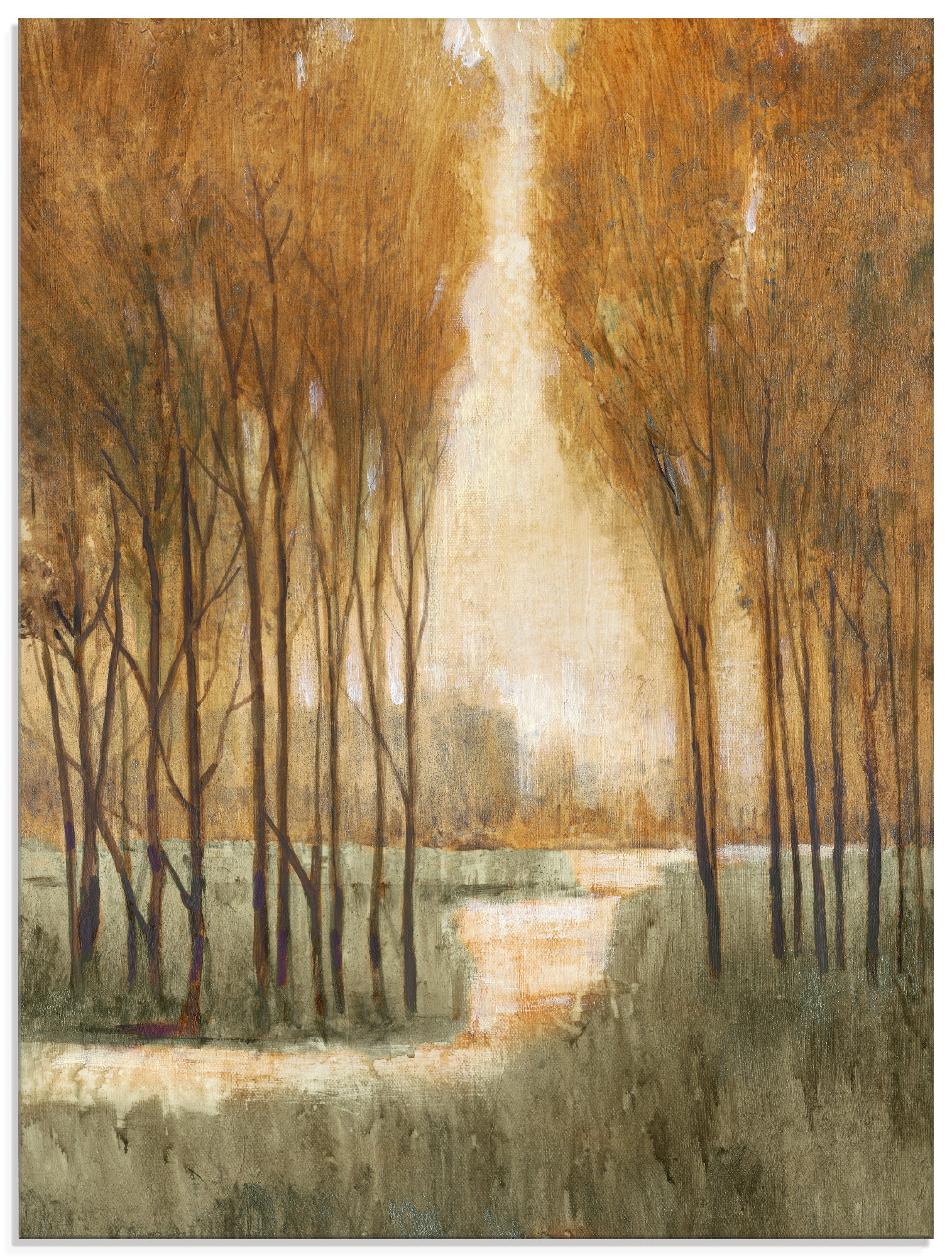 Artland Glasbild »Goldener Wald I«, Wald, (1 St.), in verschiedenen Grössen von Artland