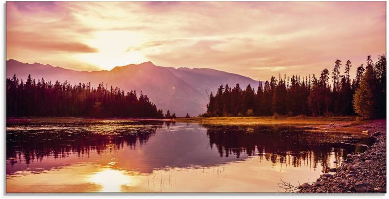 Artland Glasbild »Grand Teton Gebirge bei Sonnenuntergang«, Sonnenaufgang & -untergang, (1 St.), in verschiedenen Grössen von Artland