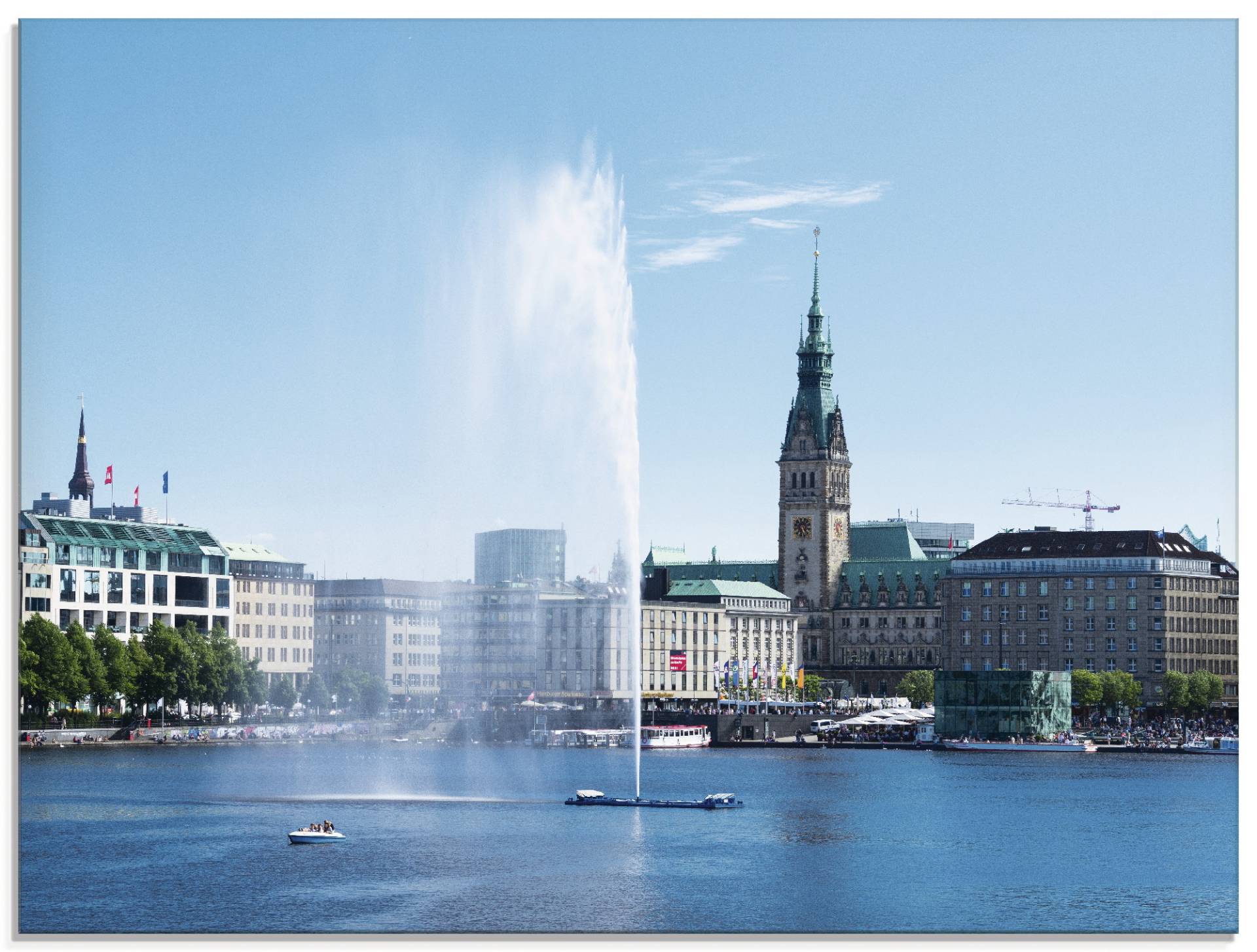 Artland Glasbild »Hamburg Alsterfontäne mit Rathaus«, Deutschland, (1 St.), in verschiedenen Grössen von Artland