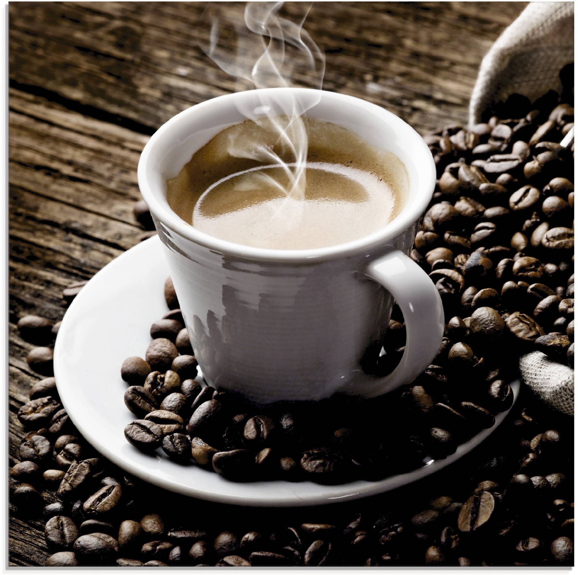 Artland Glasbild »Heisser Kaffee - dampfender Kaffee«, Getränke, (1 St.) Artland Glasbild »Heisser Kaffee - dampfender Kaffee«, Getränke, (1 St.) von Artland