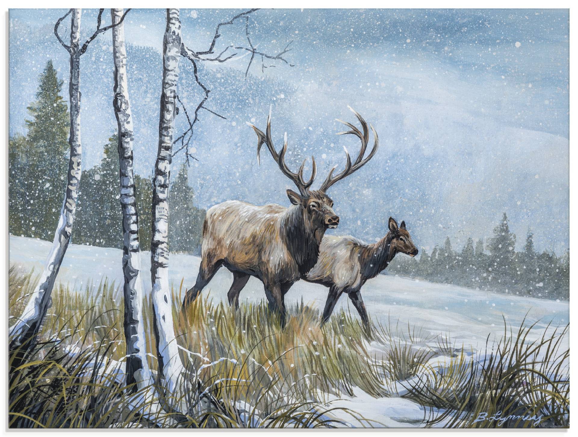 Artland Glasbild »Hirsch Reise IV«, Wildtiere, (1 St.), in verschiedenen Grössen von Artland