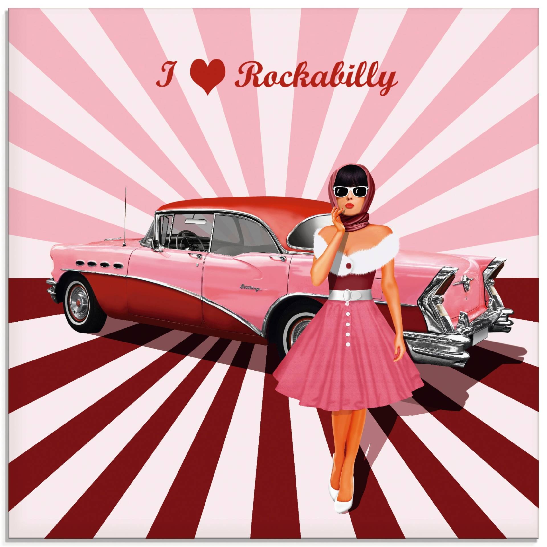 Artland Glasbild »Ich liebe Rockabilly«, Ausstellungsplakate, (1 St.), in verschiedenen Grössen von Artland