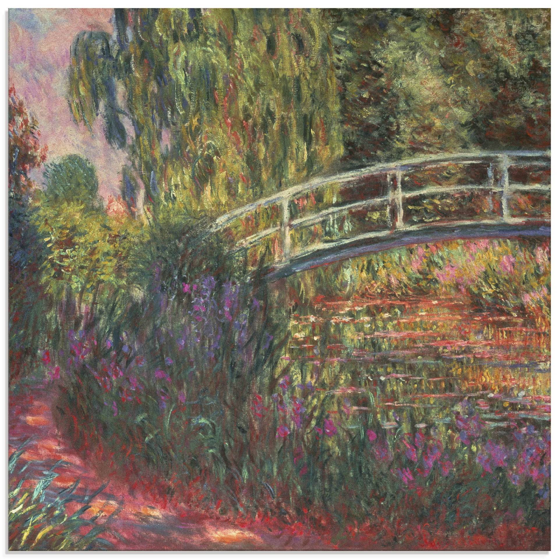 Artland Glasbild »Japanische Brücke im Garten von Giverney«, Garten, (1 St.), in verschiedenen Grössen von Artland