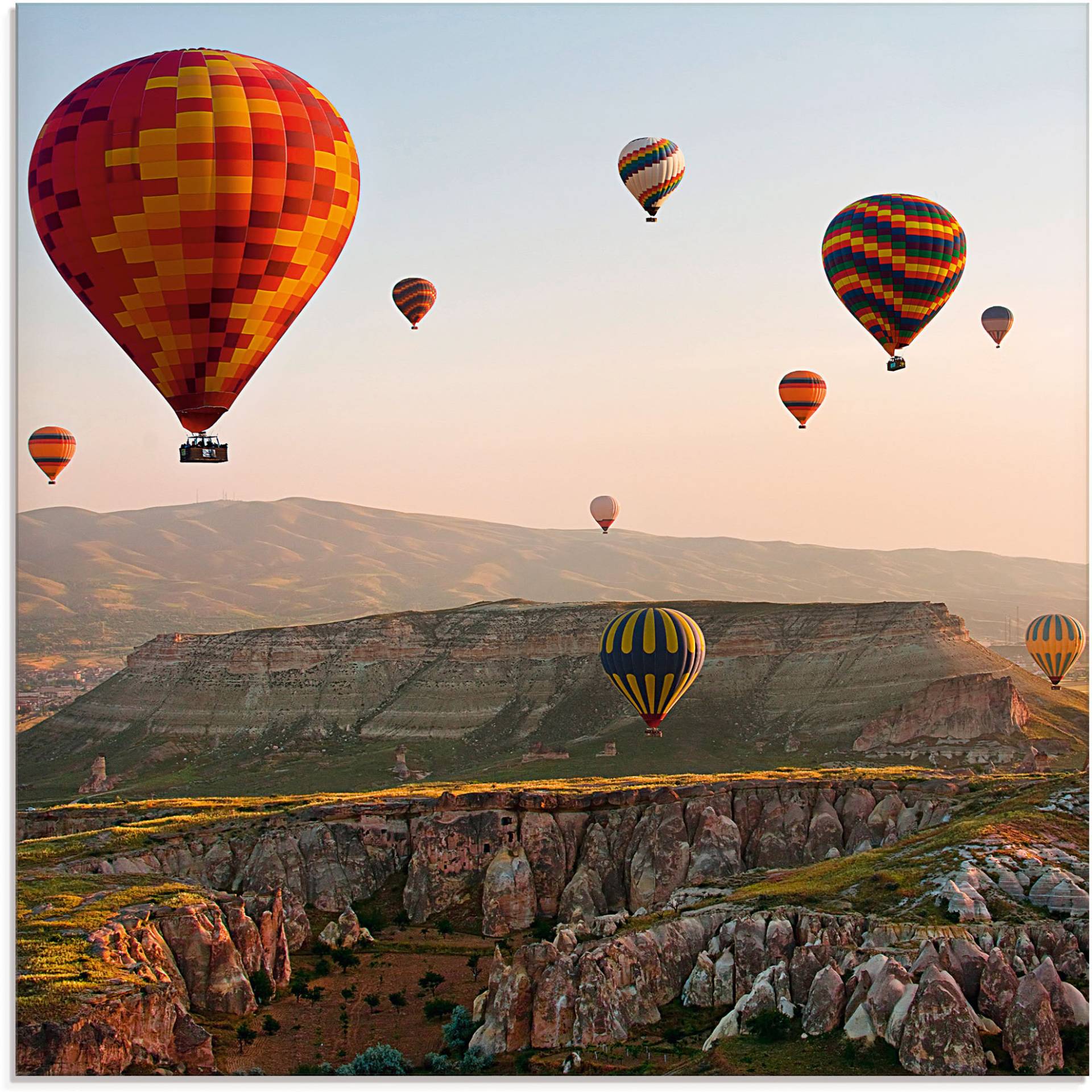 Artland Glasbild »Kappadokien Ballonfahrt«, Ballonfahren, (1 St.), in verschiedenen Grössen von Artland