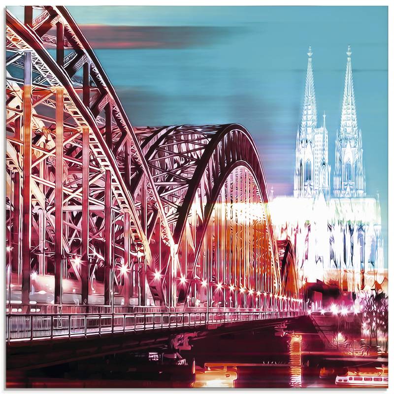 Artland Glasbild »Köln Skyline Abstrakte Collage 13«, Brücken, (1 St.), in verschiedenen Grössen von Artland