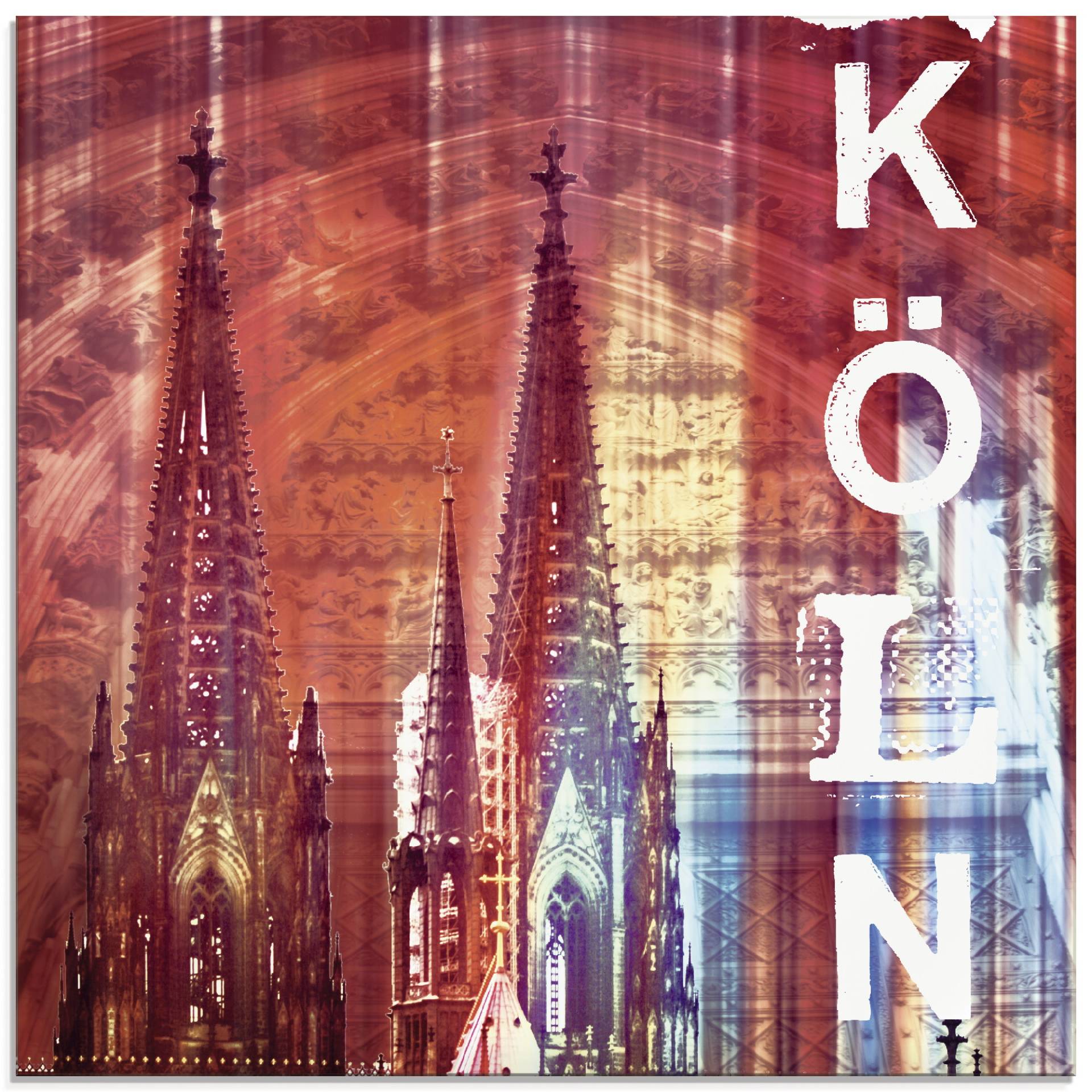 Artland Glasbild »Köln Skyline Collage II«, Gebäude, (1 St.), in verschiedenen Grössen von Artland