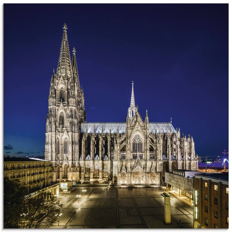 Artland Glasbild »Kölner Dom am Abend«, Gebäude, (1 St.), in verschiedenen Grössen von Artland