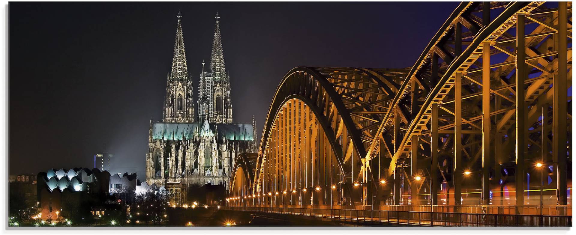 Artland Glasbild »Kölner Dom mit Brücke«, Deutschland, (1 St.), in verschiedenen Grössen von Artland