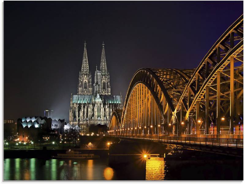 Artland Glasbild »Kölner Dom mit Brücke«, Deutschland, (1 St.), in verschiedenen Grössen von Artland