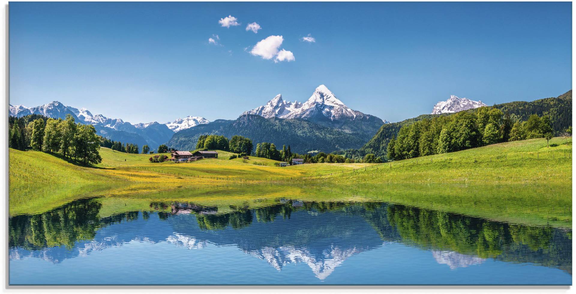 Artland Glasbild »Landschaft in den Alpen«, Berge, (1 St.), in verschiedenen Grössen von Artland