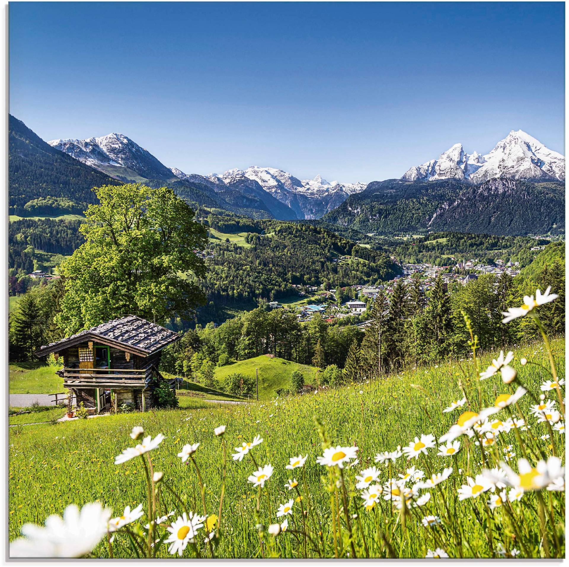 Artland Glasbild »Landschaft in den Bayerischen Alpen«, Berge, (1 St.), in verschiedenen Grössen von Artland