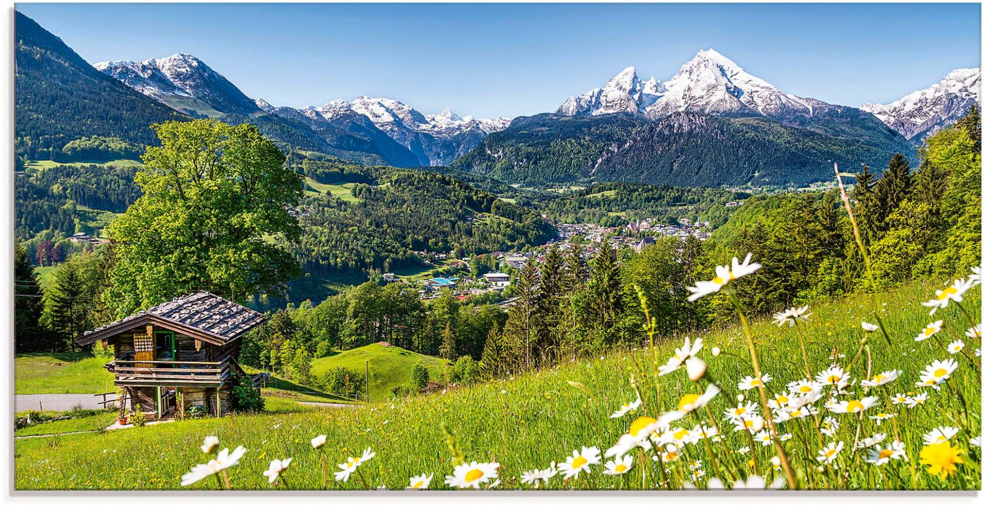 Artland Glasbild »Landschaft in den Bayerischen Alpen«, Berge, (1 St.), in verschiedenen Grössen von Artland