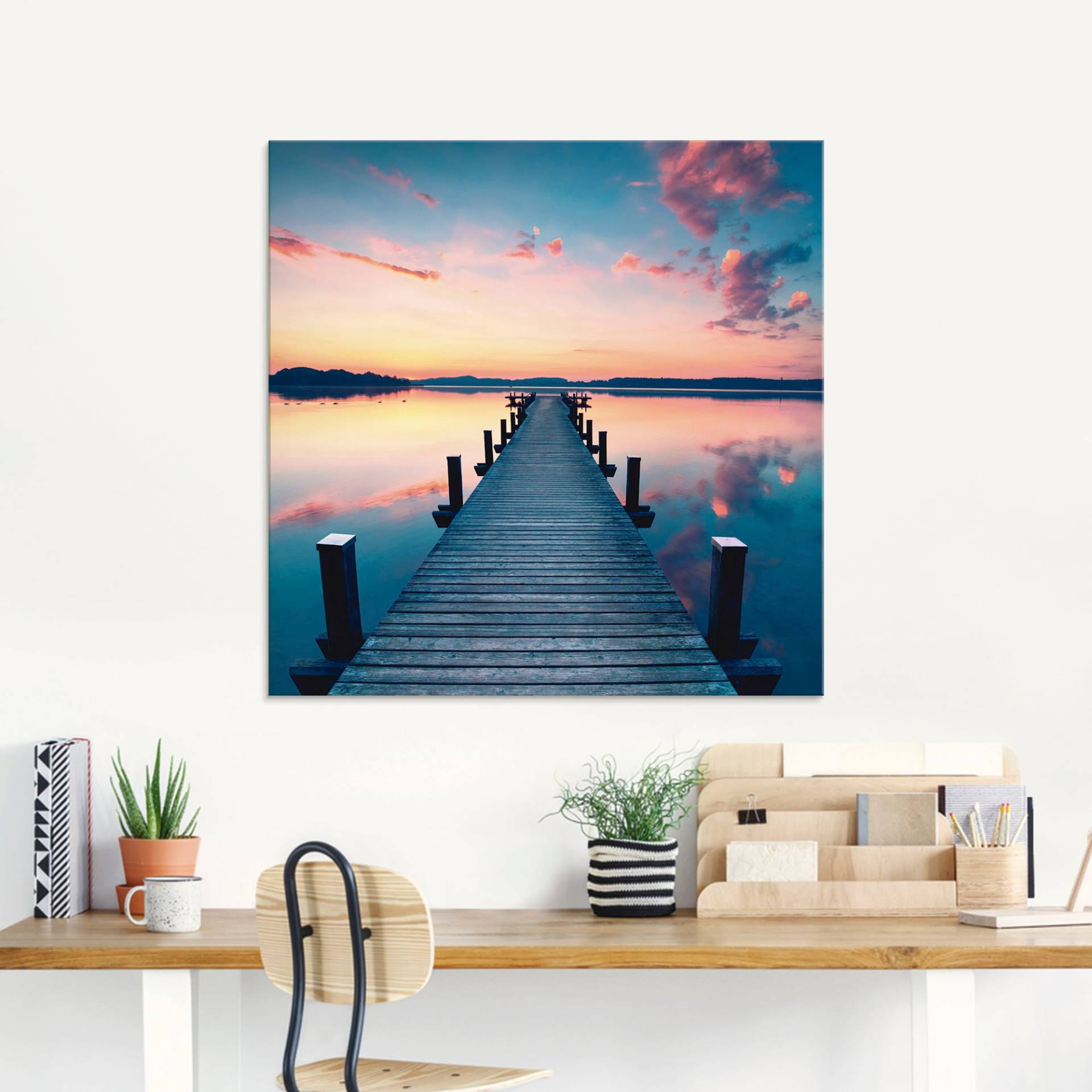 Artland Glasbild »Langer Pier am See im Sonnenaufgang«, Gewässer, (1 St.), in verschiedenen Grössen Artland Glasbild »Langer Pier am See im Sonnenaufgang«, Gewässer, (1 St.), in verschiedenen Grössen von Artland