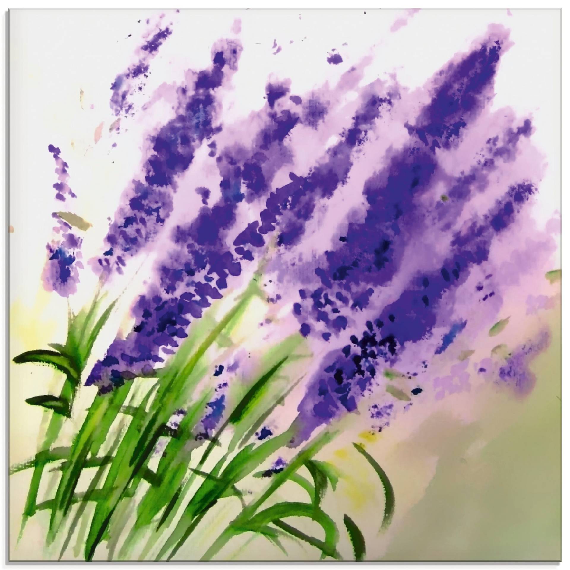 Artland Glasbild »Lavendel-aquarell«, Blumen, (1 St.), in verschiedenen Grössen von Artland