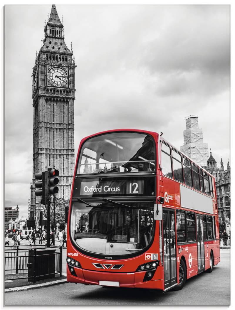 Artland Glasbild »London Bus und Big Ben«, Gebäude, (1 St.), in verschiedenen Grössen von Artland