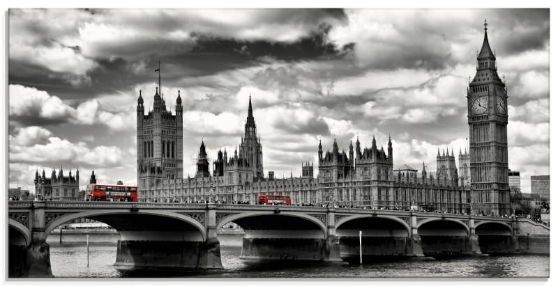 Artland Glasbild »London Westminster Bridge & Red Buses«, Grossbritannien, (1 St.), in verschiedenen Grössen von Artland