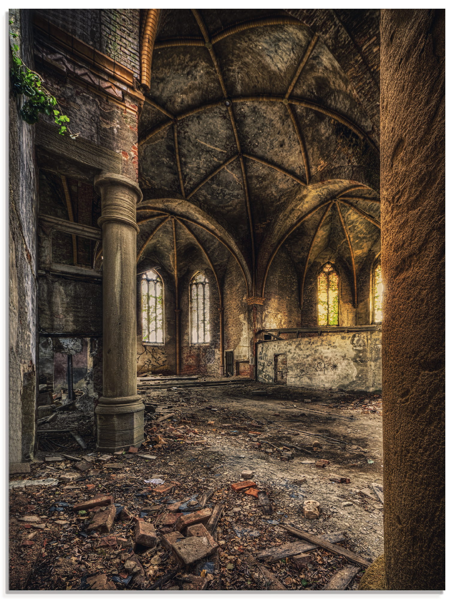 Artland Glasbild »Lost Place - verlassene Kirche II«, Gebäude, (1 St.), in verschiedenen Grössen von Artland