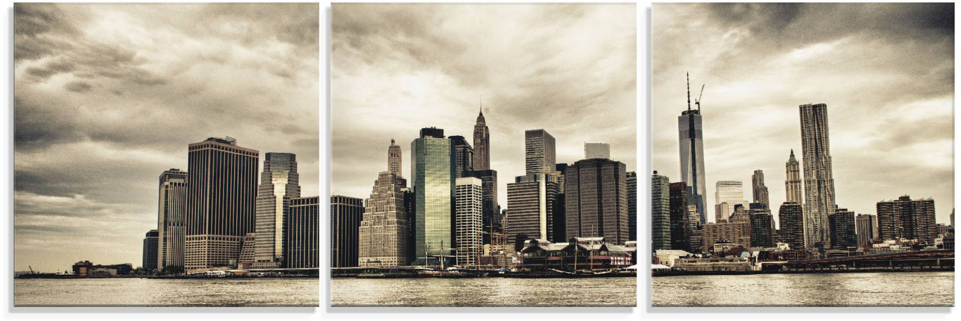 Artland Glasbild »Lower Manhattan Skyline«, Amerika, (3 St.), in verschiedenen Grössen von Artland