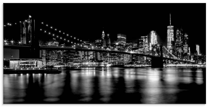 Artland Glasbild »Manhattan Skyline & Brroklyn Bridge I«, Amerika, (1 St.), in verschiedenen Grössen von Artland