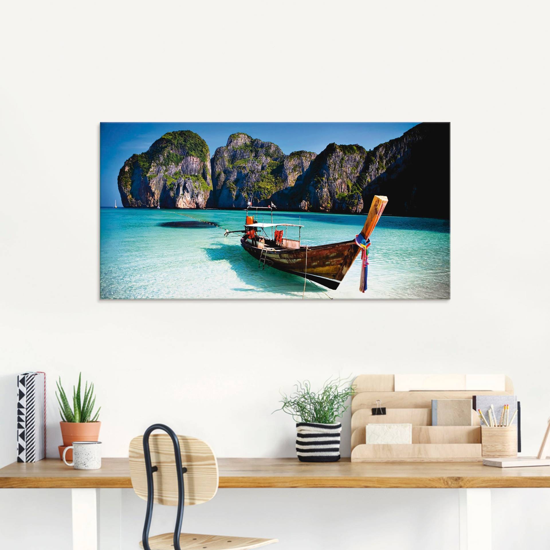 Artland Glasbild »Maya Bay, Koh Phi Phi Leh, Thailand«, Boote & Schiffe, (1 St.), in verschiedenen Grössen von Artland