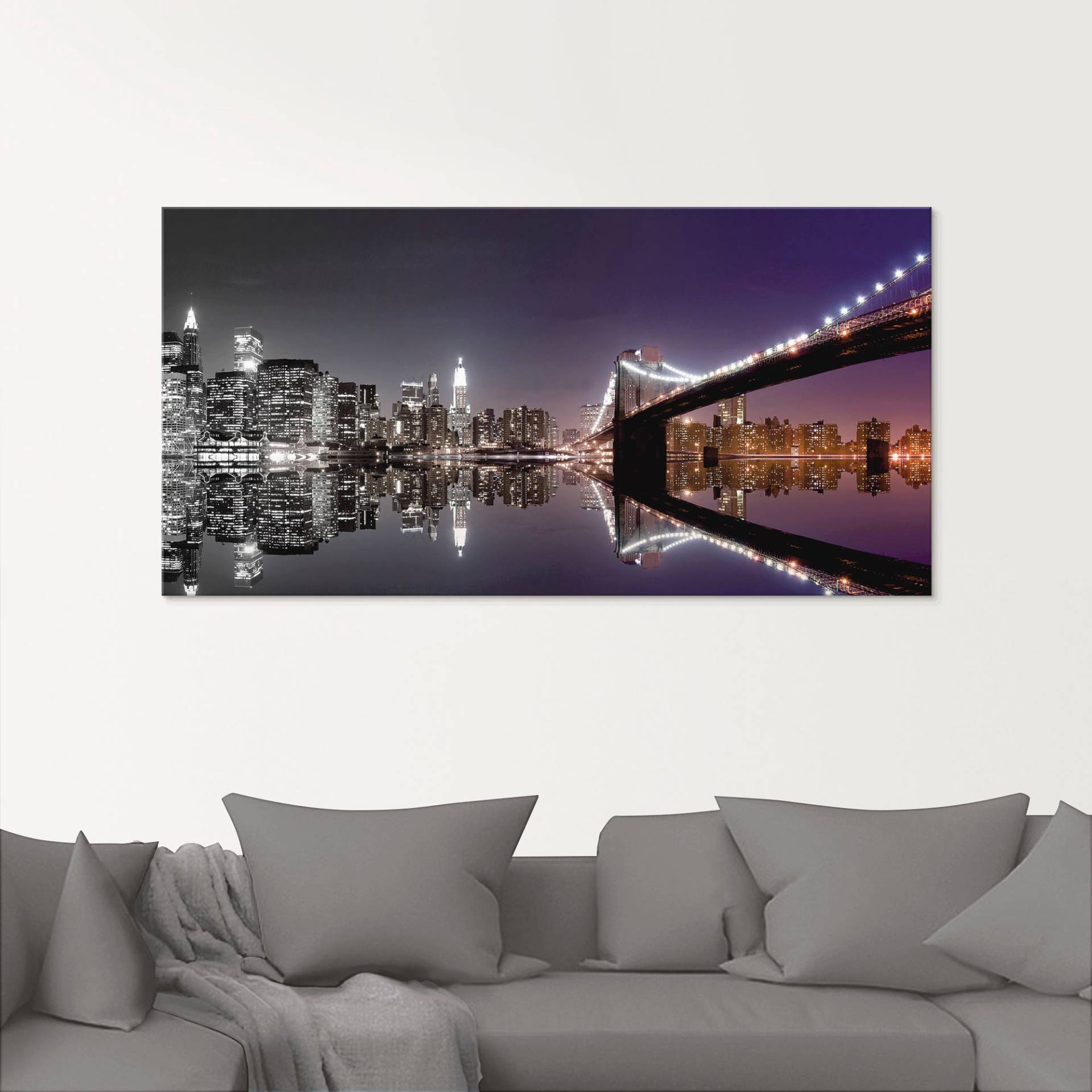 Artland Glasbild »New York Skyline nächtliche Reflektion«, Amerika, (1 St.), in verschiedenen Grössen Artland Glasbild »New York Skyline nächtliche Reflektion«, Amerika, (1 St.), in verschiedenen Grössen von Artland