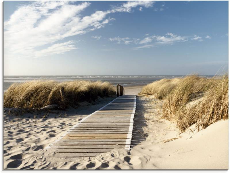 Artland Glasbild »Nordseestrand auf Langeoog - Steg«, Strand, (1 St.), in verschiedenen Grössen von Artland